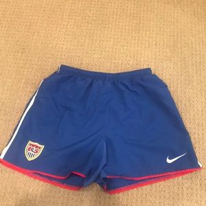 Red, white, and blue USA soccer shorts! (NIKE)